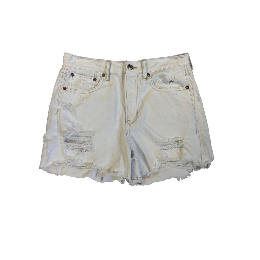 American Eagle Womens 4 Sexy White Ripped 90s Boyfriend Shorts Rockabilly Baddie